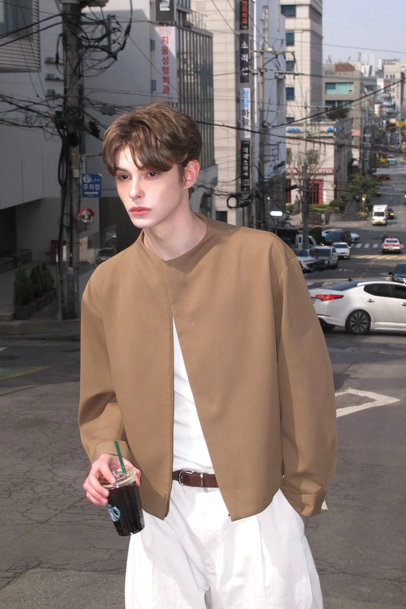 Minimalist Stand Collar Zip Jacket