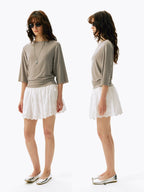 Three-Quarter Sleeve Boat Neck Tee