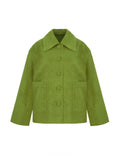 Apple Green Suede Texture Jacket
