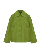 Apple Green Suede Texture Jacket