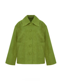 Apple Green Suede Texture Jacket