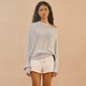 Asymmetric Linen Blend Knit Pullover