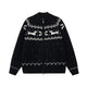 Fair Isle Dachshund Zip-Up Sweater