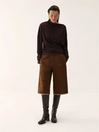 Suede Patchwork Culotte Shorts