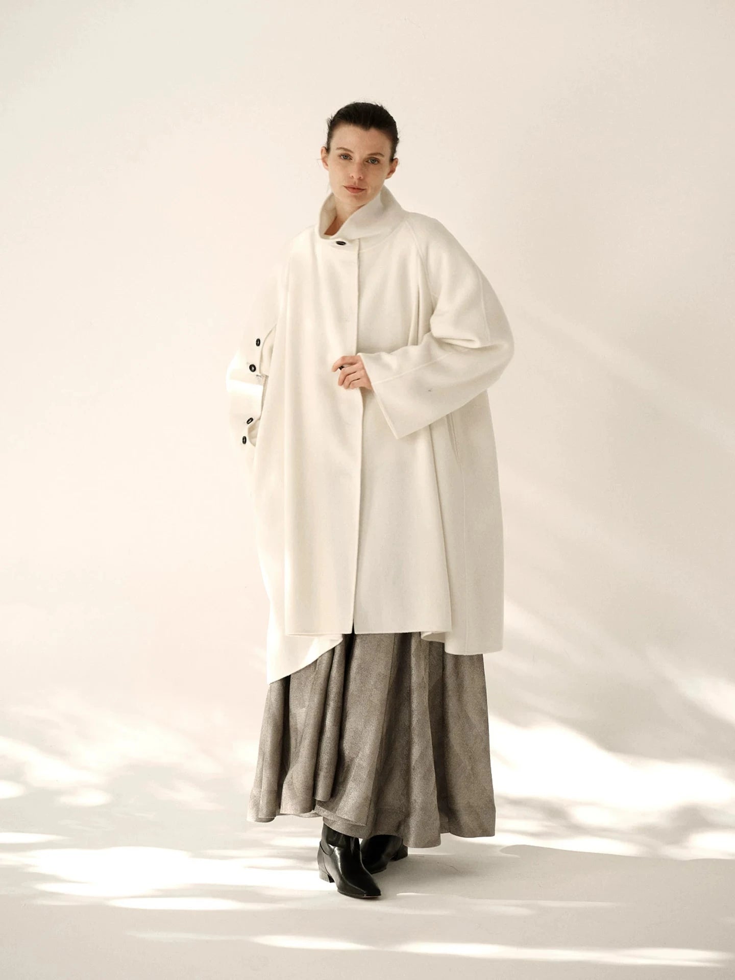 Wool Asymmetric Cape Coat