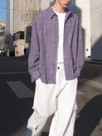 Oversized Plaid Button-Down Shirt