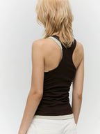 Layered Two-Tone U-Neck Tank