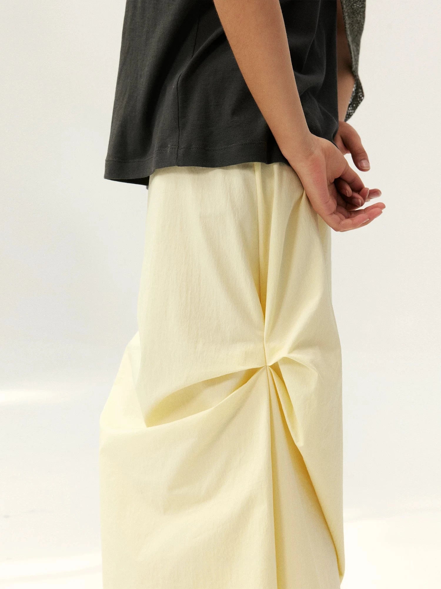 Asymmetrical Draped Midi Skirt