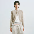 Fringed Wool Blend Tie-Front Cardigan
