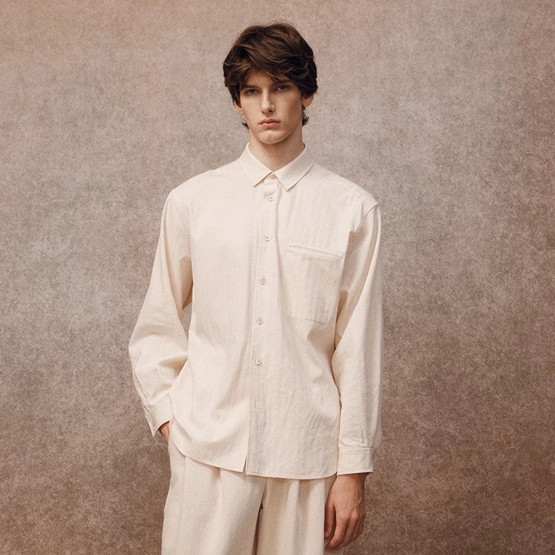 Herringbone Cotton Button-Down Shirt