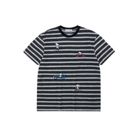 Snoopy Graphic Striped Cotton T-Shirt