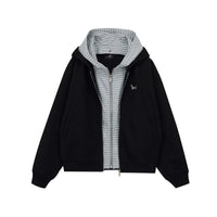 Detachable Layered Zip-Up Hoodie