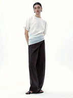 Diagonal Placket Curved Tailored Trousers