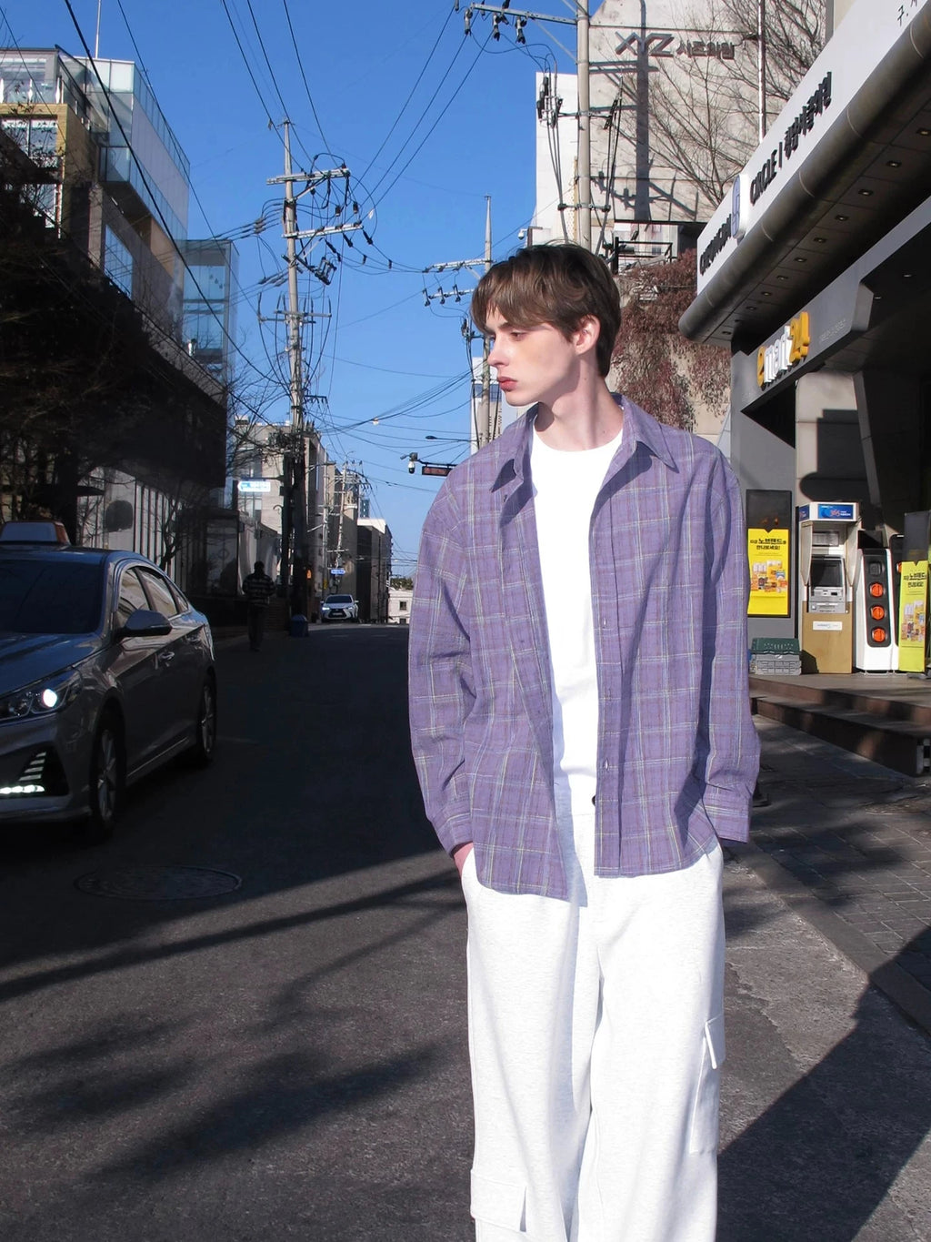 Oversized Plaid Button-Down Shirt