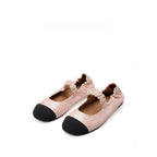 Textured Cap-Toe Mary Jane Flats