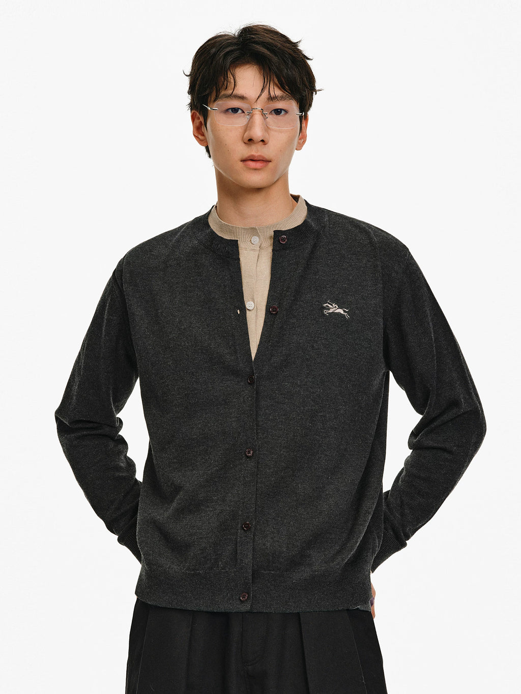 Wool Blend Embroidered Cardigan