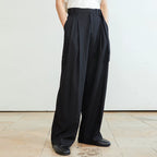 Double-Pleated Ribbon-Waist Trousers