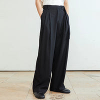 Double-Pleated Ribbon-Waist Trousers