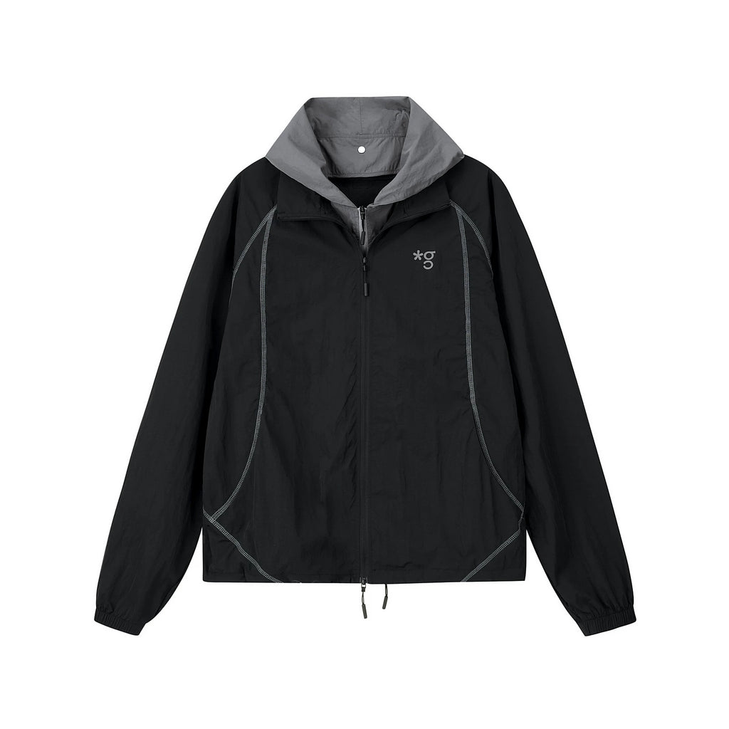 Technical Layered Hooded Windbreaker