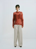 Sheer Mohair Knit Pullover