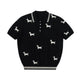 Dachshund Motif Knit Polo Shirt