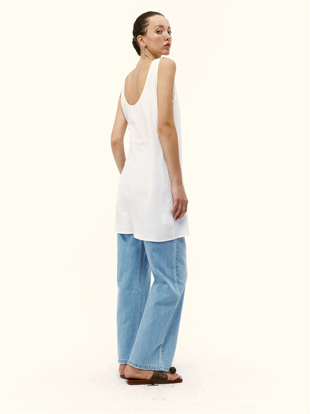 Essential U-Neck Slit Long Tank