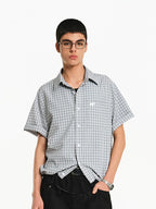 Plaid Short-Sleeve Button-Down Shirt