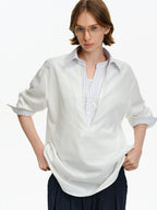 Layered Patchwork Oversized Shirt