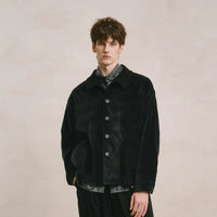 Patchwork Corduroy Button-Down Jacket