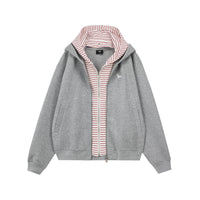 Detachable Layered Zip-Up Hoodie