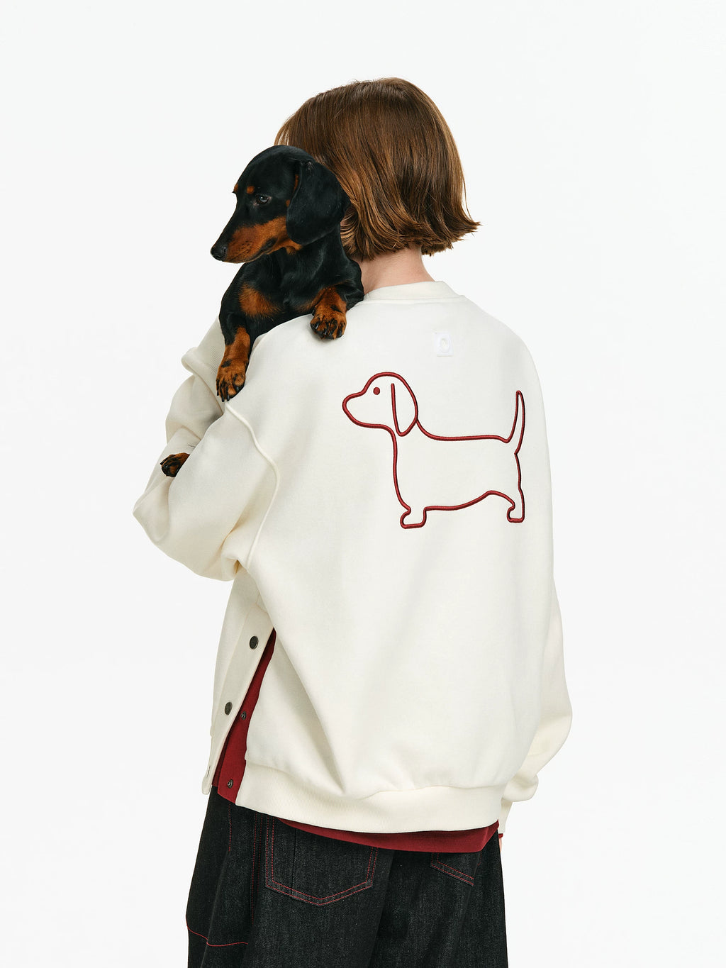 Embroidered Dachshund Crewneck Sweatshirt