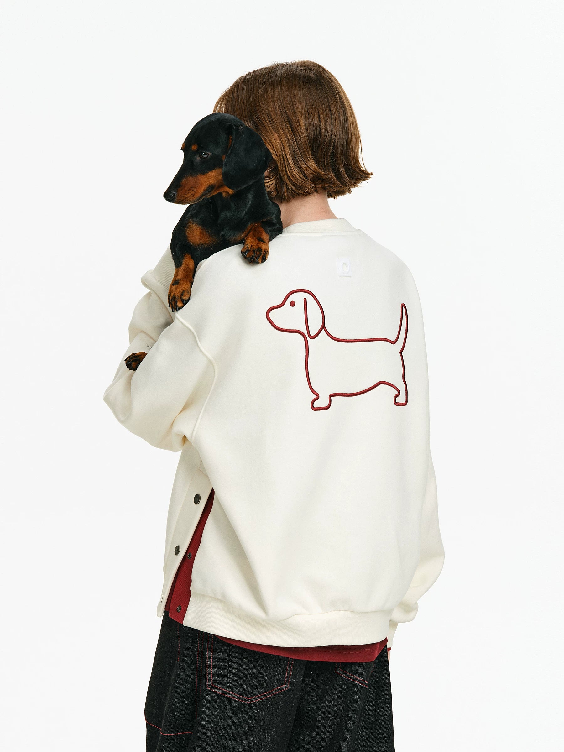Embroidered Dachshund Crewneck Sweatshirt