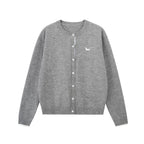 Embroidered Puppy Wool Blend Cardigan