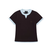 Embroidered V-Neck Layered T-Shirt