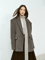 Oversized Wool Blend Tailored Blazer