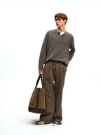 Wool Blend Henley Knit Sweater