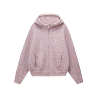 Mohair Blend Hooded Zip Cardigan