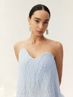 Sculptural Curved Strapless Top