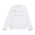 Embroidered Dachshund Graphic Long-Sleeve Tee