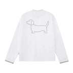 Embroidered Dachshund Graphic Long-Sleeve Tee