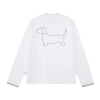 Embroidered Dachshund Graphic Long-Sleeve Tee