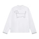 Embroidered Dachshund Graphic Long-Sleeve Tee