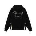 Embroidered Puppy Motif Hooded Sweatshirt