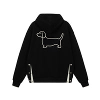 Embroidered Puppy Motif Hooded Sweatshirt