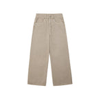 Washed Khaki Wide-Leg Jeans