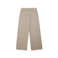 Washed Khaki Wide-Leg Jeans