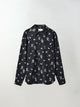 Cotton Bird Print Button-Down Shirt