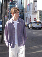 Oversized Plaid Button-Down Shirt