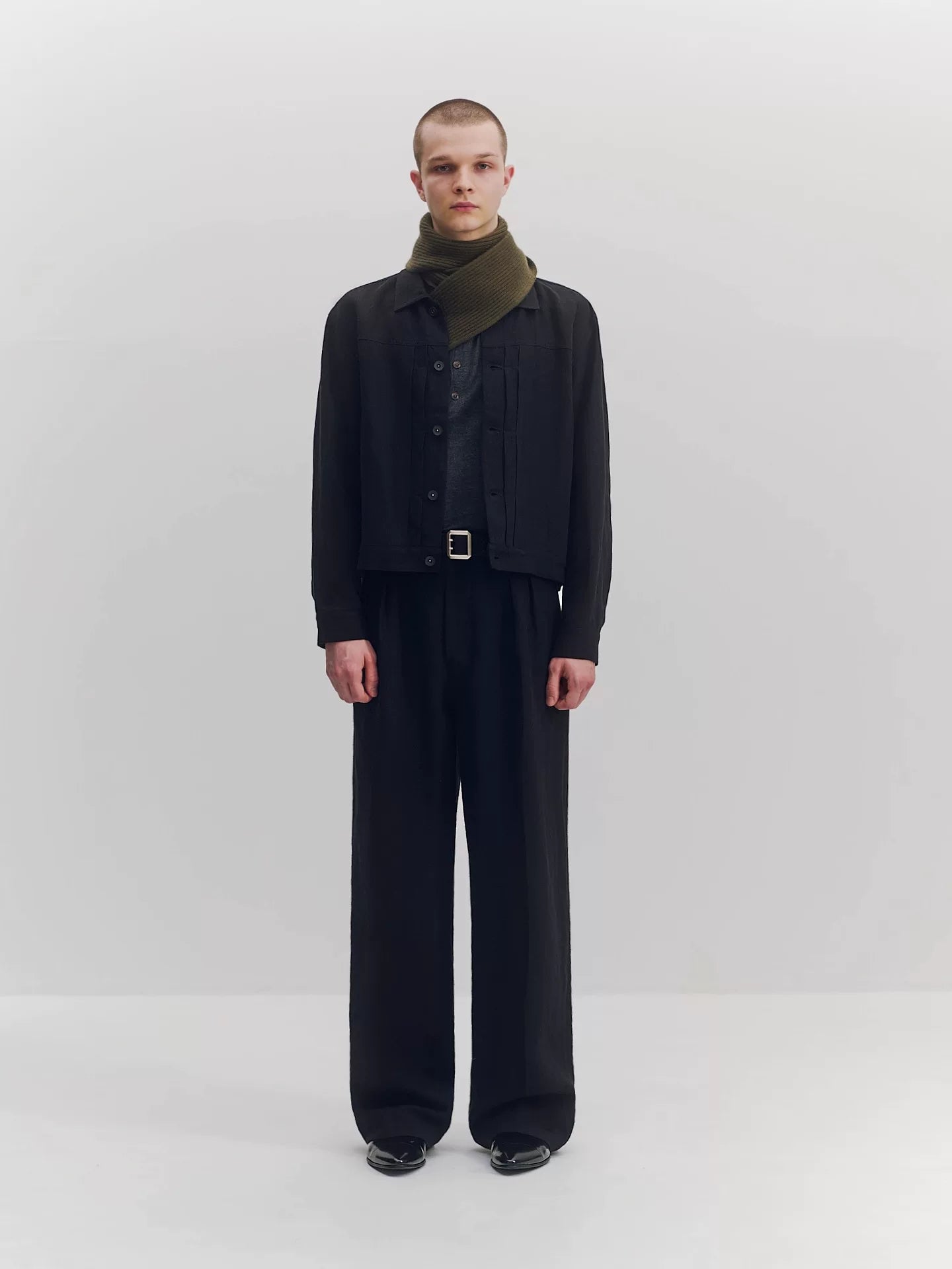 Linen Cropped Work Jacket
