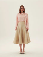 Mulberry Silk A-Line Midi Skirt